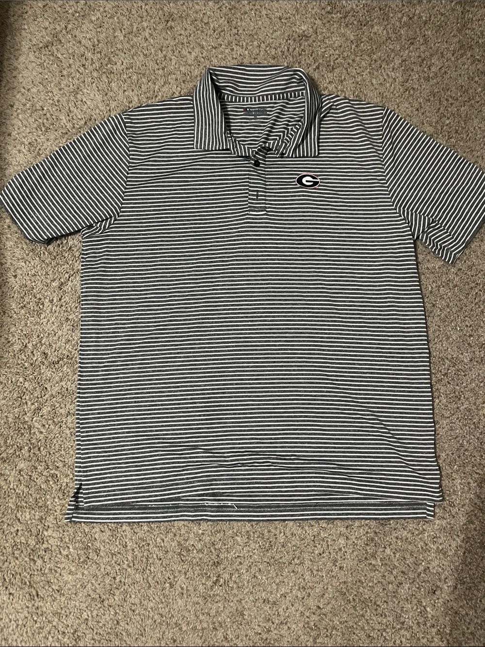 Champion Striped UGA polo- Black & White